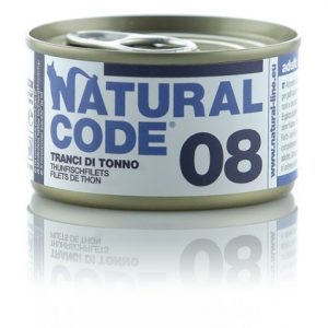 NATURAL CODE GATTO TRANCI DI TONNO LATTINA 85 GR