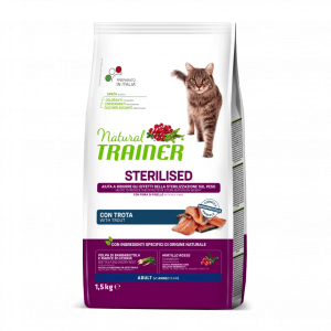 TRAINER NATURAL CAT STERILIZED TROTA E PISELLI 1,5 KG