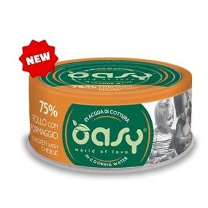 OASY CAT MORE LOVE POLLO E FORMAGGIO LATTINA 70 GR
