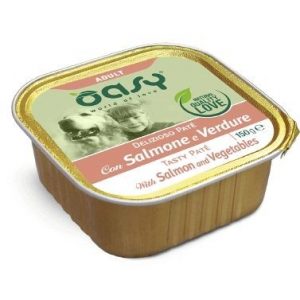 OASY DOG DELIZIOSO PATE' SALMONE E VERDURE VASCHETTA 150 GR