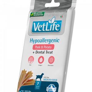 VET LIFE DOG SNACK HYPO MAIALE E PATATE ADULT MEDIO MAXI 110 GR