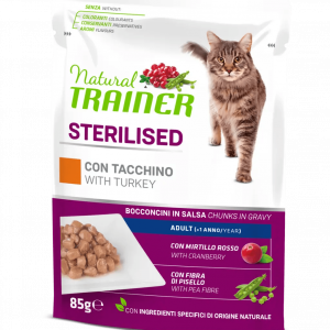 TRAINER NATURAL CAT STERILIZED TACCHINO BUSTINA 85 GR