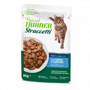 TRAINER NATURAL CAT STRACCETTI ADULT TONNO BUSTINA 85 GR