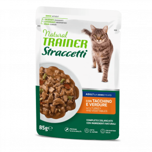 TRAINER NATURAL CAT STRACCETTI ADULT TACCHINO BUSTINA 85 GR