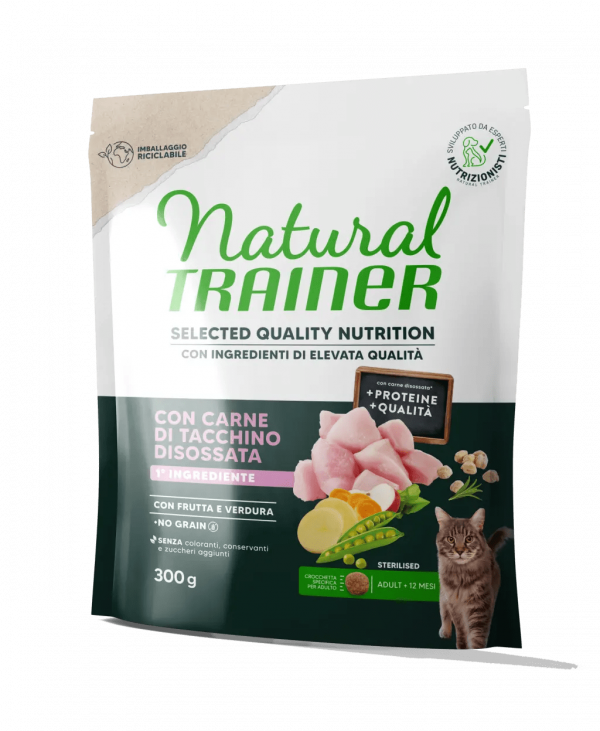 TRAINER NATURAL SELECTED CAT STERILIZED NO GRAIN TACCHINO 300 GR