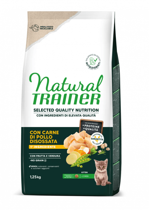 TRAINER NATURAL SELECTED CAT KITTEN NO GRAIN POLLO 1,25 KG
